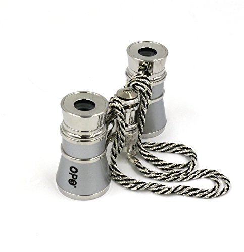 Opera Glasses Compact Binoculars for Theater Horse Racing Classical Lady Gift 3X25 with Silver Chain