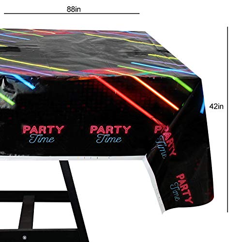 102 Piece Glow In The Dark Theme Party Supplies Set Including Banner, Plates, Cups, Napkins, and Tablecloth, Serves 25, (Does NOT actually glow in the dark) - Thumbnail 5