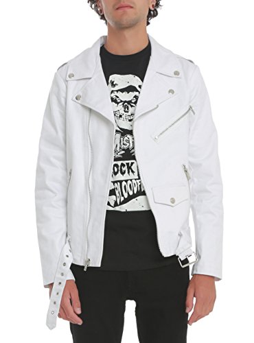 white denim moto jacket