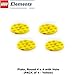 Lego Parts: Plate, Round 4 x 4 with Hole (PACK of 4 - Yellow)