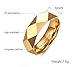 6mm Diamond Faceted Tungsten Carbide Wedding Band Rings For Men Women Polished Beveled Edge Comfort Fit