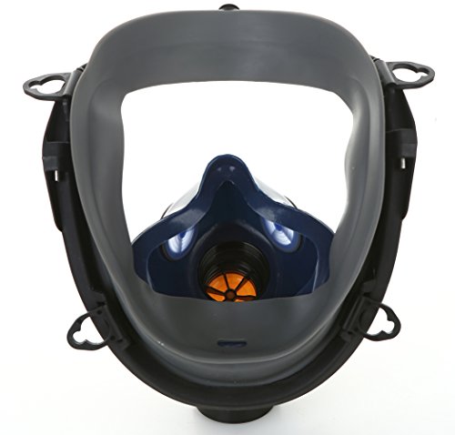 Gas Masks Full face Spray Paint Respirator with Common interface connection filter (Black)