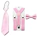 Kids Toddler Baby Boys Suspenders Bow Tie Necktie Set Child Bowtie Braces (Pink)