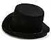 Factory Direct Craft Set of 4 Mini Black Flocked Felt Top Hats for Dolls, Snowmen Crafts, Pets and More