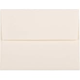 JAM PAPER A2 Strathmore Invitation Envelopes - 4 3/8 x 5 3/4 - Natural White Linen - 50/Pack
