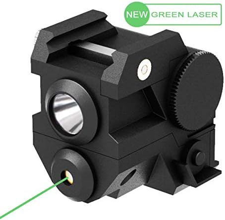 Aurora Laser Pistol Laser Sight Tactical Pistol Laser Sight with High Lumen CREE LED Flashlight, Flashlight Strobe, Flashlight + Green Laser, 4-in-1 (Green Laser for Tactical Pistol Sight)