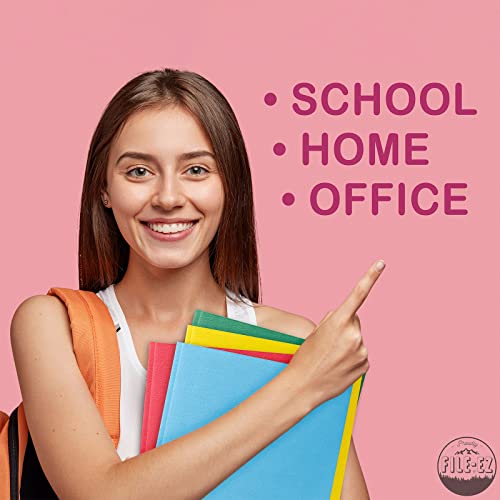 FILEEZ 8Pocket Folder Organizers, Assorted Colors, 5Pack, Durable