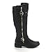 Forever Link Women's MANGO-21 Quilted Zipper Accent Riding Boots, Black, 9