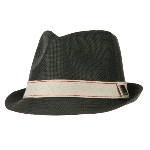 Jute Band Fedora - Black OSFM