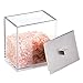mDesign Plastic Rectangle Apothecary Canister - Organizer for Bathroom Vanity Countertop Shelf Decor - Holds Cotton Swabs, Soap, Makeup, Bath Salts - Lumiere Collection - 2 Pack - Clear/Brushed Chrome