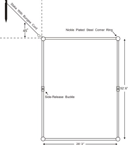 Home Court Volleyball Non-Adjustable Sand Boundary Web, Red, 1" - Thumbnail 4