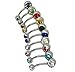 yueton Pack of 10 Stainless Steel Crystal Rhinestone Barbell Navel Belly Ring Button Bar Body Piercing Jewelry