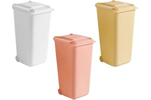 TOYZFRIENDY 3pcs Miniature Desktop Trash Can Lid Cute Toy Trash Bin for Office Home Small Storage Bins