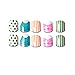 112pcs 5 Pack Children Nails Press on Pre-glue Full Cover Glitter Gradient Color Rainbow Short False Nail Kits Great Christmas Gift for Kids Little Girls