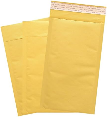 Hengu #00 5x10 Yellow Kraft Bubble Mailer,Self-seal Padded Shipping Envelops Pack of 25pcs