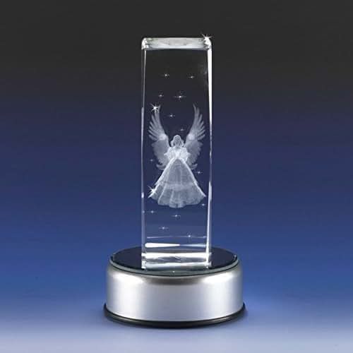 3D Glass Laser Cube with Large Angel Handmade