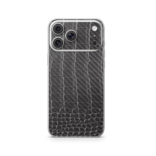 Carbon Fiber Phone Skin Compatible with Apple iPhone 17 Pro Max - Black Gator S…