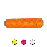Twisted Nylon Mason Line #18 - SGT KNOTS - Moisture, Oil, Acid, Rot Resistant - Twine String Masonry, Marine, DIY Projects, Crafting, Commercial, Gardening use (250 feet - Fluorescent Orange)
