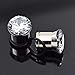 Longbeauty 10mm 00g Stainless Steel Prong Set Clear CZ Ear Plugs Tunnels Stretcher Expander Piercing Gauges with O-Ring