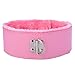 AOTENG STAR PU Leather Fur Collars Choker with Chain Detachable Leash for Women-Pink