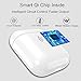 Wireless Charging Case Replacement Compatible with Air Pods with Bluetooth Pairing Sync Button (Air Pods not Included), Earbuds Protective Cover with Built-in Battery Charge 5 Times (White)