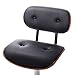 Costway Swivel Walnut Bentwood Adjustable Height Bar Stool PU Leather Tufted Modern Barstool Pub Chair with Button Tufted Black Vinyl Upholstery
