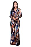 Women's Long Sleeve Plunge Wide Leg Long Jumpsuits Rompers