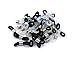 Inovat 50 PCS Black Color & 50 PCS Transparent Color Rubber Connectors Ends for Eye Glasses Holder Necklace Chain 21x6mm Nickel Tone