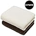 EXPAWLORER 2 PCS Soft Fleece Puppy Blankets for Dogs and Cats - Pet Warm Blankets for Bed, Couch in Cold Weather, Rice White & Coffee 29.5‘’ x 23.6''