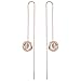 ANGEL NINA Earrings for Women Rose Gold Plated Threader Earrings Sterling Silver Drop Dangle Earrings for Lady Cubic Zirconia Jewelry for Girls Birthday Gifts for Wife Valentines Day Present