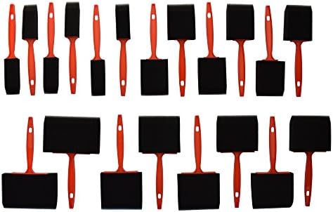 Value Foam Paint Brush Set (20 Pieces) - 4 Different Sizes - All purpose (Acrylics, Stains, Varnishes, Crafts, Art) - JAK Industrial