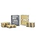 Bruder 02415 Logistics Set with Pallets, Warehouse and Trailer Bins, and Forklift Crates, 14 Piece Set