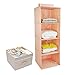 iwill CREATE PRO Cute Peachy Hanging Closet Storage Shelf for Baby Clothes & Accessories, 4 Compartment & 1 Collapsible Drawer, Good for Girls Room