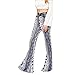 Elevin(TM) Womens Ankle Length Printed Stretch Flare Bell-bottoms Pants Trousers