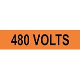 ComplianceSigns.com 480 Volts Safety Label Decal, 4x1 inch 10-Pack Vinyl for Electrical Pipe Markers