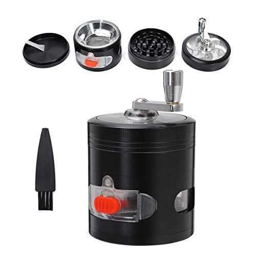 TIRIRS Hand Cranked Clear Herb Grinder Hand Spice Grinder With Drawer