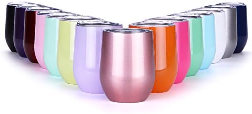 12 oz Insulated Stemless Glass,Stemless Wine Glass,Wine Tumbler, Exclusive for Home, Office,Perfect for Wine,Coffee, Drinks,Champagne,Cocktails