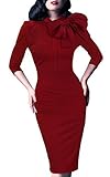 Donsane Women's Celebrity Vintage Bowknot Party Cocktail Stretch Bodycon Pencil Dress