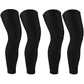 2 Pairs Full Leg Compression Sleeve, Anti-slip Calf Compression Sleeve Women Men, Long Leg Sleeves for Basketball Running
