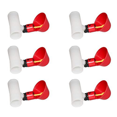 Yardwe Geflügeltränke Automatische Huhn Wasser Feeder Trinker 15MM 10 Stück (Rot)