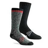Hidden Peak Outdoor Men’s Tough Merino Wool Cushion Boot Sock with Reinforced Heel & Toe for Hiking (2 Pack)