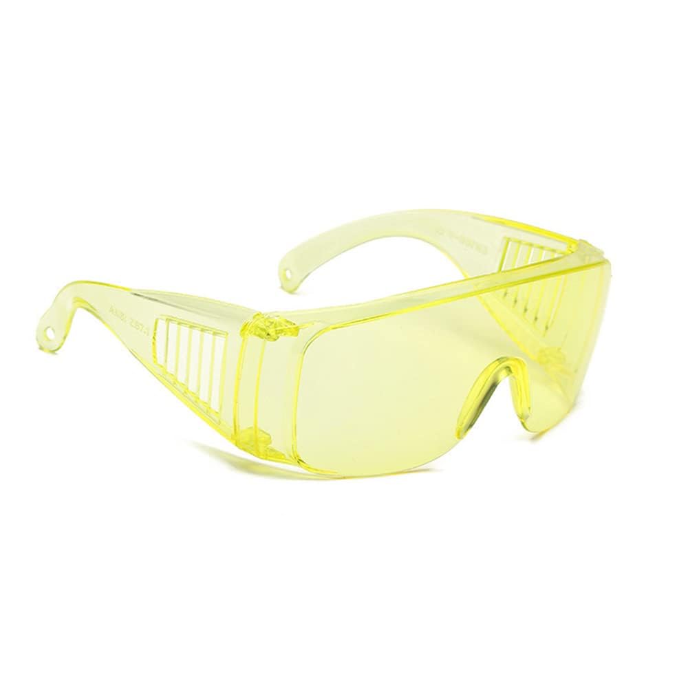 TopHomer Safety Glasses, Protective Lab Goggles UV Resistant Safety-Over Spectacles for Workshop, Laboratory and Construction (Yellow)
