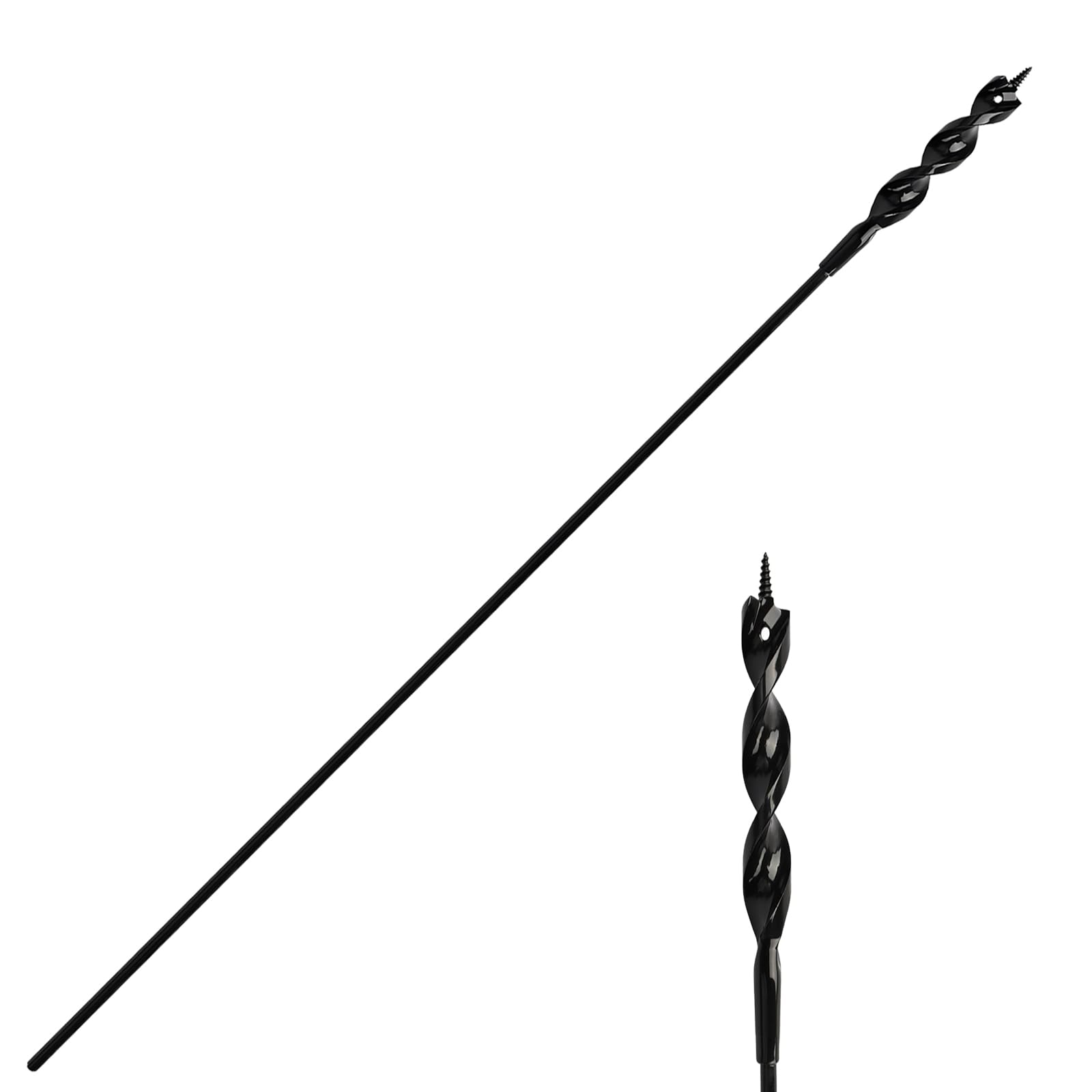 Photo 1 of Flexible Installer Drill Bit for Pulling Wires Through Walls Ceilings and Sidewalks, 54-Inch Long, 1/2-Inch Auger with a Fish Eye Hole and Screw Point, 3/16" 3-Flat Anti-Slip Shank.