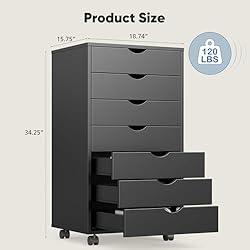 OLIXIS 7 Drawer Mobile File Cabinet Under Desk