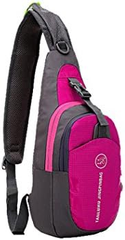 Veenajo Sling Shoulder Backpacks Bags Outdoor Sport Chest Unbalance Gym Backpack Satchel Bike for Men Women (Rosered)