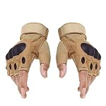 Ek Udaan Nylon, Cotton, Microfiber, Synthetic leather Tactical Fingerless Non-slip Half Finger Hands Protector Army Military Bicycle Motocross Combat Cycling Gloves (Skin)