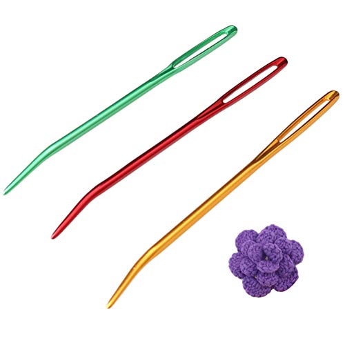 Color Scissor Jumbo Bent Tapestry Needle, Bent Tip Tapestry Needle Big Eye Yarn Needle Sewing Needles Weaving Needle Darning Needles Bent in Box