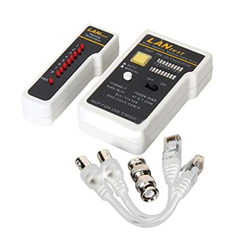 Korowa Mini Network Wire Tester Ethernet Cable Gauge Coaxial Cord Line Measurement Tool Multi-Function for Installers