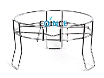 COINCE Unique Stainless Steel Matka Pot Stand for Kichen | Round Pot Stand | Plant Pot Stand for Kichen, Office, Garden, Balcony Decor - Chrome Plated (10 x 10 x 5.75 in)