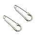 Paialco 925 Sterling Silver Safety Pin Shaped Earrings, White Gold Plating